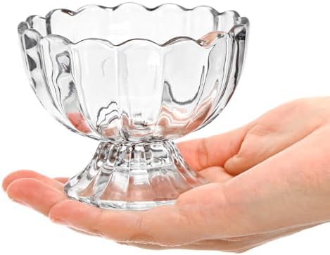 Lawei 6 Pack Mini Glass Dessert Bowls - 5 Oz Small Ice Cream Cups
