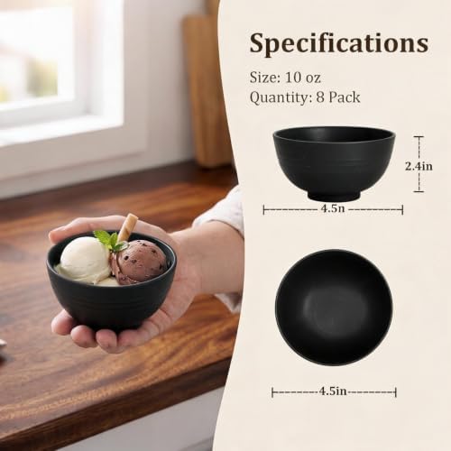 PYRMONT Wheat Straw Bowls 10 Oz Small Bowls for Kitchen