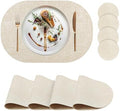 Faux Leather Placemats Set of 4 with Matching Coasters, Heat Resistant