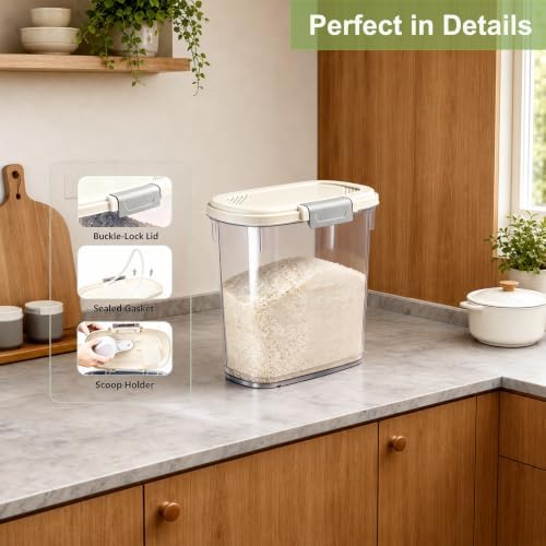 Large Rice Storage Container, 15-20 Lbs