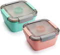 Salad Lunch Container To Go, 2 Packs 52-oz Salad Bowls to go for lunch