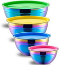 Rainbow Mixing Bowls With Airtight Lids,Stainless Steel Bowl,Salad