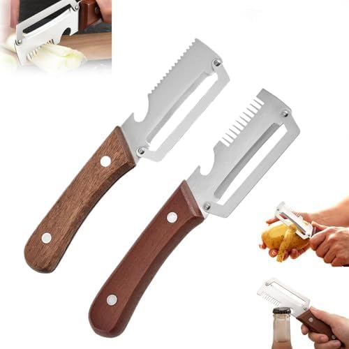3 in 1 Vegetable Peeler Set of 2, Heavy Duty Stainless Steel Blade
