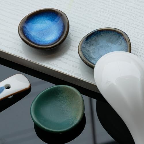 Small Ceramic Spoon Rest 3PCS for Coffee Tea Spoon Kitchen Counter