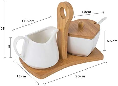 Ceramic Sugar Bowl Spice Jar And Cream Pitcher Set with Tray and Spoon
