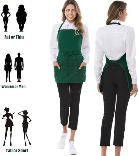 Chef Apron 3 Pocket Short Apron Adjustable Halter Apron Waitress Apron