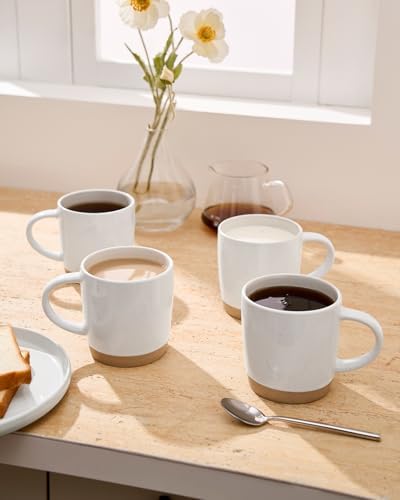 famiware Milkyway Coffee Mugs of 4, 13 oz Mug Set, Ceramic Cup with