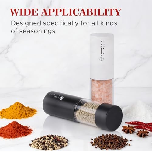 SANMAS Rechargeable Electric Salt and Pepper Grinder Set