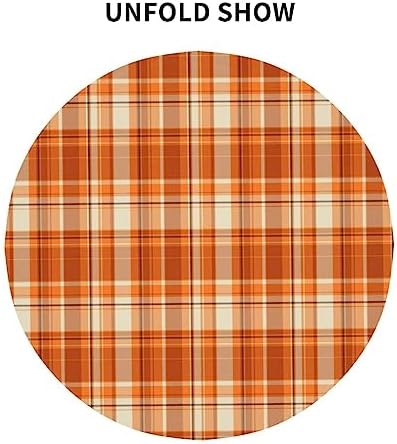 BETGINY Fall Tablecloth 70 Inch Round Autumn Thanksgiving Plaid Table