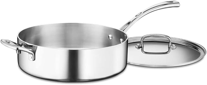 Cuisinart FCT33-28H French Classic Tri-Ply Stainless 5-1/2-Quart Saute Pan - Image 2