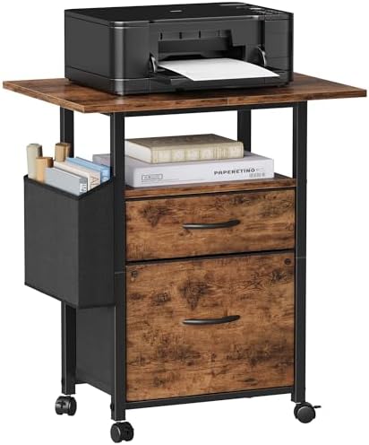 GYIIYUO 2 Drawer File Cabinet 24''W, Mobile Filing Cabinet, Printer