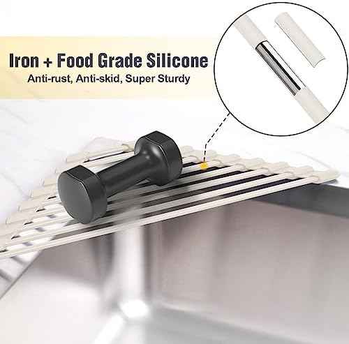 Tomorotec Triangle Roll-Up Dish Drying Rack, White