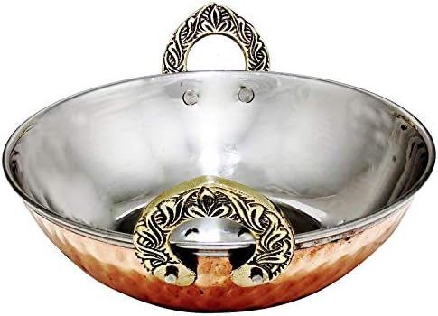 ® Set of 4, Pure Copper, Stainless Steel Bowls with Solid Brass Handle