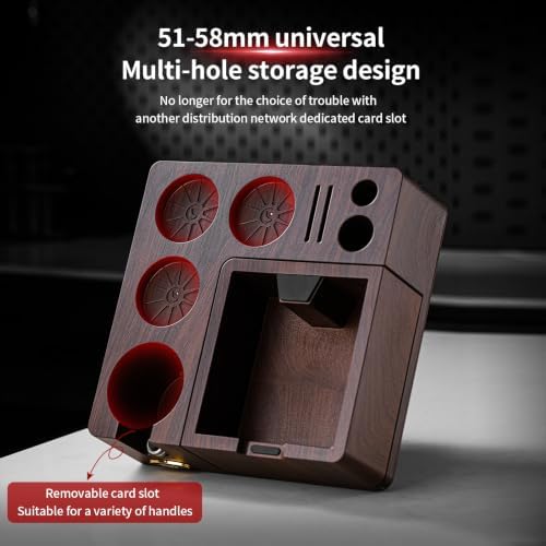 Bincoo Espresso Tamping Station & Knock Box, 2-in-1 Coffee Powder
