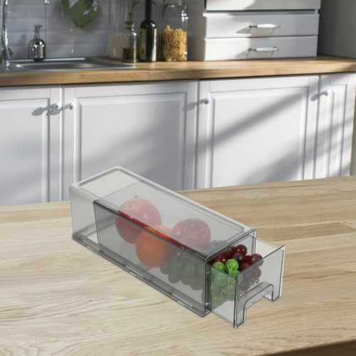 Stackable Refrigerator Drawer Organizer Bin, PP Pull-out Storage Box