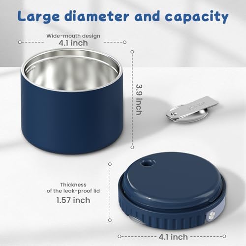 12oz Thermo for Hot Food, Insulated Food Jar with Foldable Spoon