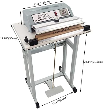 INTBUYING 110V Foot-pedal Sealing Machine, 3mm/0.6mm Width