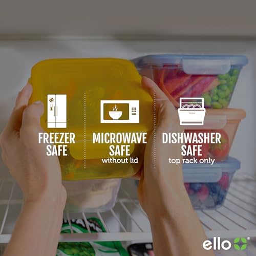 Ello Snap & Nest 4.5 Cup Plastic Meal Prep Set, 10 Piece, Cactus