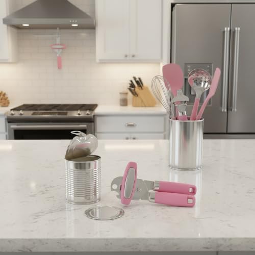 Pink Can Opener & Bottler Openers, Heavy Duty Manual Can Openers