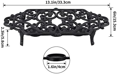 MOLIGOU Cast Iron Teapot Warmer, Teapot Warmer Stand with 3 Tealight