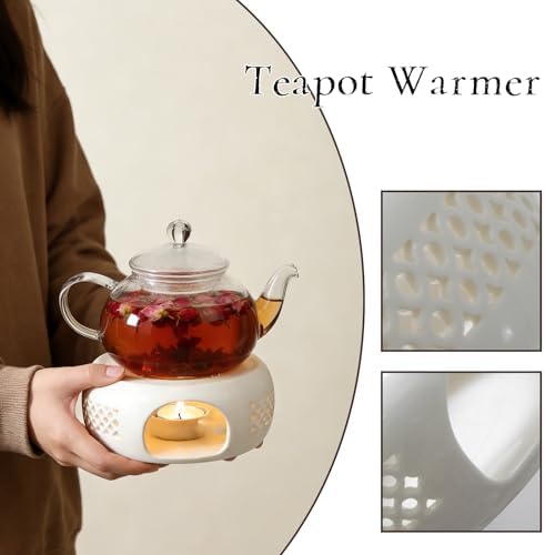 Teapot Warmer Base,Ceramic Teapot Warmer, for Keeping Tea Warm and