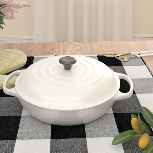 Black & White Cotton Buffalo Check Round Placemat, Set of 4, 15 Inch