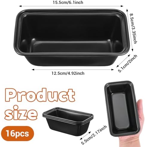 16 Pack Mini Loaf Pans for Baking, 6.1" Carbon Steel Nonstick Small