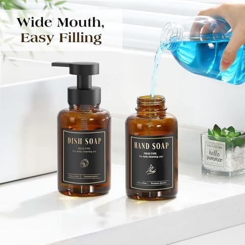 Luxspire Foaming Soap Dispenser, Amber, 2 Pack