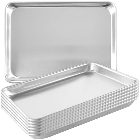TENUP 6 Pack Aluminum Quarter Sheet Pan, 13" x 9" Heavy Duty