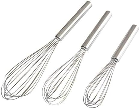 Stainless Steel Whisks with 3 Packs 8"+10"+12" Kitchen Whisk Set