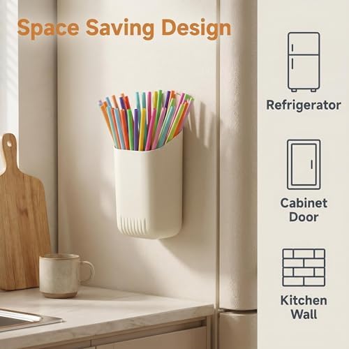 Magnetic Straw Holder for Refrigerator, Straw Organizer for Cabinet