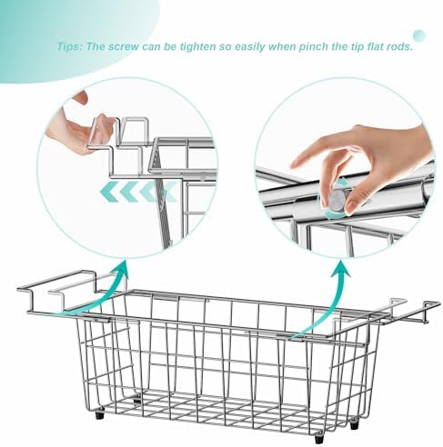 SANNO Chest Freezer Baskets, Stainless Steel Storage Organizer Bins