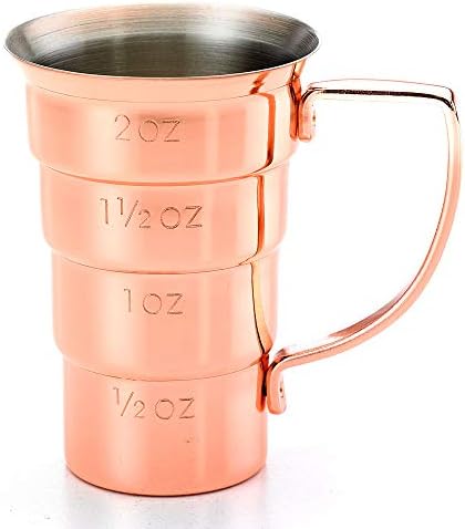 Barfly M37108CP Drink Jigger, 2 oz, Copper w/Handle