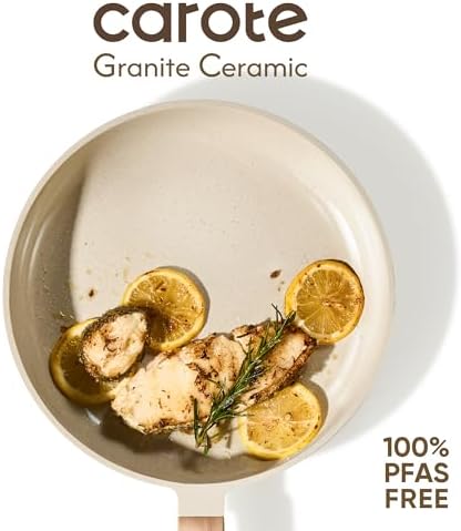 CAROTE Pots and Pans Set, Ceramic Cookware Set, 14pcs