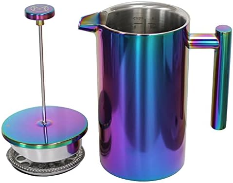 Stainless Steel French Press, 34oz, Rainbow
