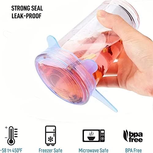 Reusable Silicone Stretch Lids, 6pcs, Blue