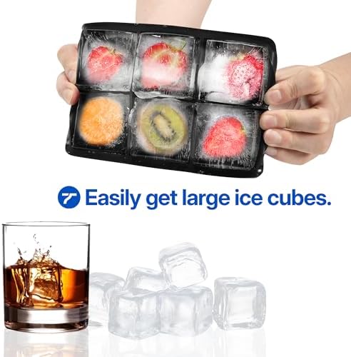 Silicone Ice Cube Tray with Lid, 2 Pack Ice Cube Trays for Freezer