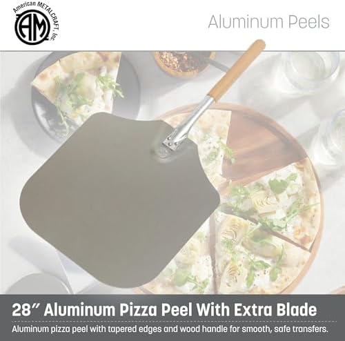American Metalcraft 2814 Aluminum Pizza Peel, 14" x 16" Blade