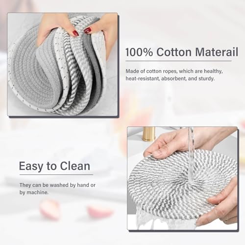 Billbotk 10" Trivets for Hot Dishes, Hot pots and Pans, Set of 6, Heat