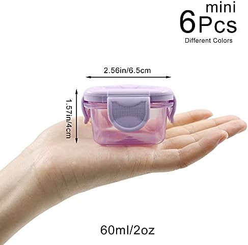 LELE LIFE 6Pcs Mini Food Storage Containers, Leakproof Lids, Condiment