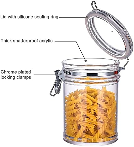50 oz Reinforced Medium Acrylic Canister with Locking Clamp, Airtight
