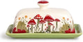 Fungi Fun Ceramic Butter Dish with Lids - Mushroom Butter Containers