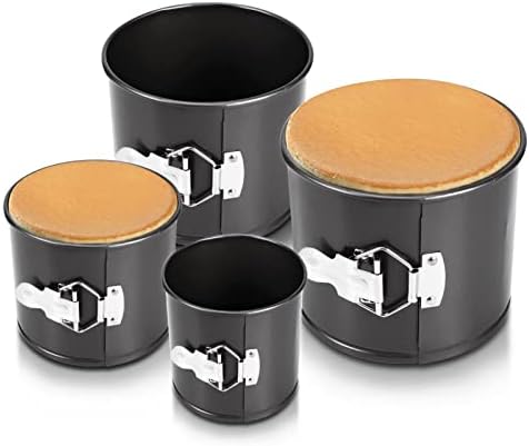 Springform Cake Pan Set of 4(4”/4.7”/5.7”/6.7”),Heighten Mini Nonstick