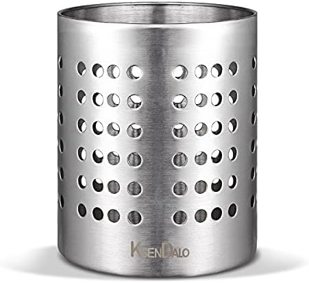 KSENDALO SUS304 Small Stainless Steel Utensil Holder for Countertop