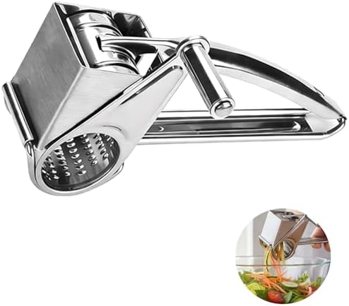 Stainless Steel Hand Crank Cheese Grater with 2 Blades