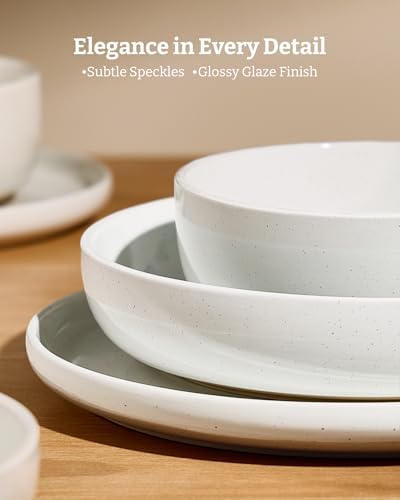 Famiware Milkyway 12-Piece Stoneware Dinnerware Set, White