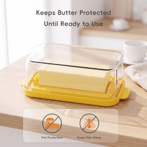 Butter Dish with Lid for Countertop, Butter Holder With Airtight