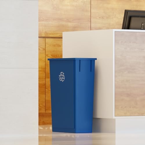 23 Gallon Rectangular Slim Trash Can, Blue