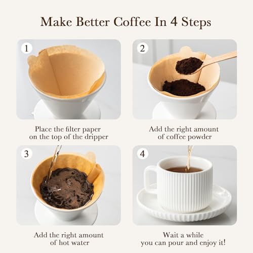 Pour Over Coffee Maker Set, Ceramic Coffee Dripper with Pot Set, 22OZ