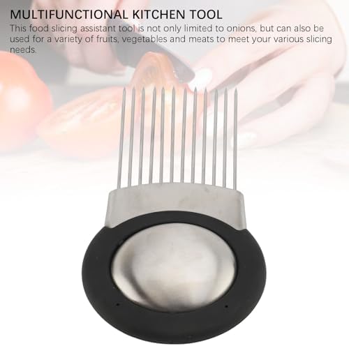 Onion Slicing Holder Multi Purpose Ergonomic Stainless Steel Assistant
